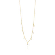 Necklace 1868 in Gold plated silver with White freshwater pearl 45 cm