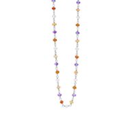 Necklace 1869 in Silver with Mix: amethyst, carnelian, peach moonstone, rose quartz