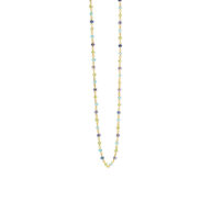 Necklace 1869 in Gold plated silver with Mix: apatite,iolite, peridote