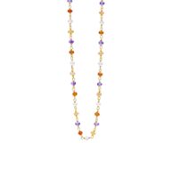 Necklace 1869 in Gold plated silver with Mix: amethyst, carnelian, peach moonstone, rose quartz