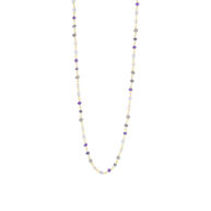 Necklace 1869 in Gold plated silver with Mix: amethyst, chalcedony, grey moonstone, white moonstone, iolite