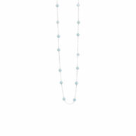 Necklace 1882 in Silver with Aquamarine 45 cm