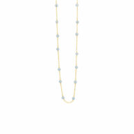 Necklace 1882 in Gold plated silver with Aquamarine 45 cm