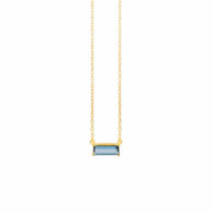 Necklace 1885 in Gold plated silver with London blue crystal