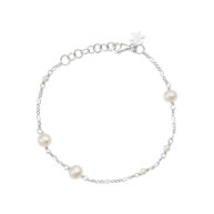 Bracelet 1887 in Silver with White freshwater pearl 20 cm