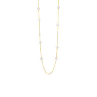 Necklace 1887 in Gold plated silver with White freshwater pearl 45 cm