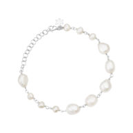 Bracelet 1889 in Silver with White freshwater pearl 20 cm