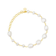 Bracelet 1889 in Gold plated silver with White freshwater pearl 20 cm