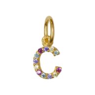 Pendant 1895 in Gold plated silver letter C