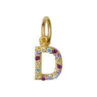 Pendant 1895 in Gold plated silver letter D