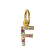 Pendant 1895 in Gold plated silver letter F