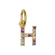 Pendant 1895 in Gold plated silver letter H