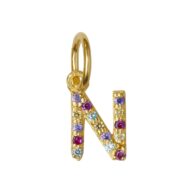 Pendant 1895 in Gold plated silver letter N