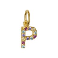 Pendant 1895 in Gold plated silver letter P