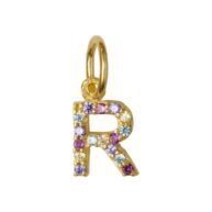 Pendant 1895 in Gold plated silver letter R