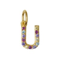 Pendant 1895 in Gold plated silver letter U