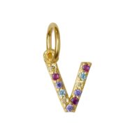 Pendant 1895 in Gold plated silver letter V