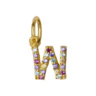 Pendant 1895 in Gold plated silver letter W