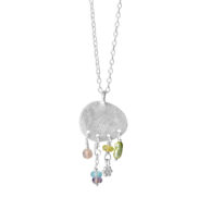 Necklace 1908 in Silver with Mix: Apatite, iolite, labradorite, peridote, coloured freshwater pearls