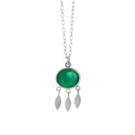 Necklace 1911 in Silver with Green agate