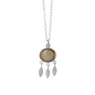 Necklace 1911 in Silver with Smoky quartz