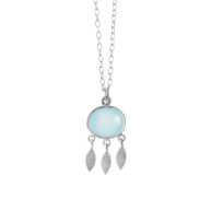 Necklace 1911 in Silver with Light blue crystal