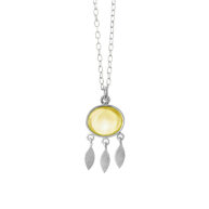 Necklace 1911 in Silver with Lemon quartz