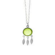 Necklace 1911 in Silver with Peridote crystal