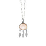 Necklace 1911 in Silver with Morganite crystal