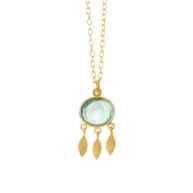 Necklace 1911 in Gold plated silver with Green quartz