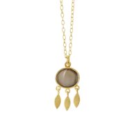 Necklace 1911 in Gold plated silver with Smoky quartz