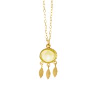 Necklace 1911 in Gold plated silver with Lemon quartz