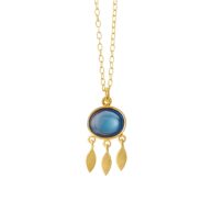Necklace 1911 in Gold plated silver with London blue crystal