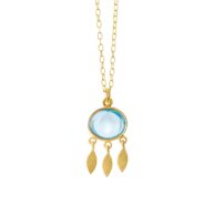 Necklace 1911 in Gold plated silver with Synthetic blue topaz
