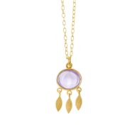 Necklace 1911 in Gold plated silver with Light amethyst