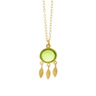 Necklace 1911 in Gold plated silver with Peridote crystal