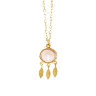 Necklace 1911 in Gold plated silver with Morganite crystal