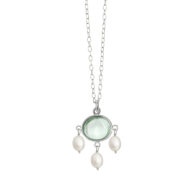 Necklace 1925 in Silver with Green quartz 60 cm