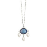 Necklace 1925 in Silver with London blue crystal 60 cm