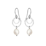 Earrings 4007 in Silver with White freshwater pearl