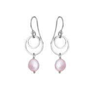 Earrings 4007 in Silver with Light purple freshwater pearl
