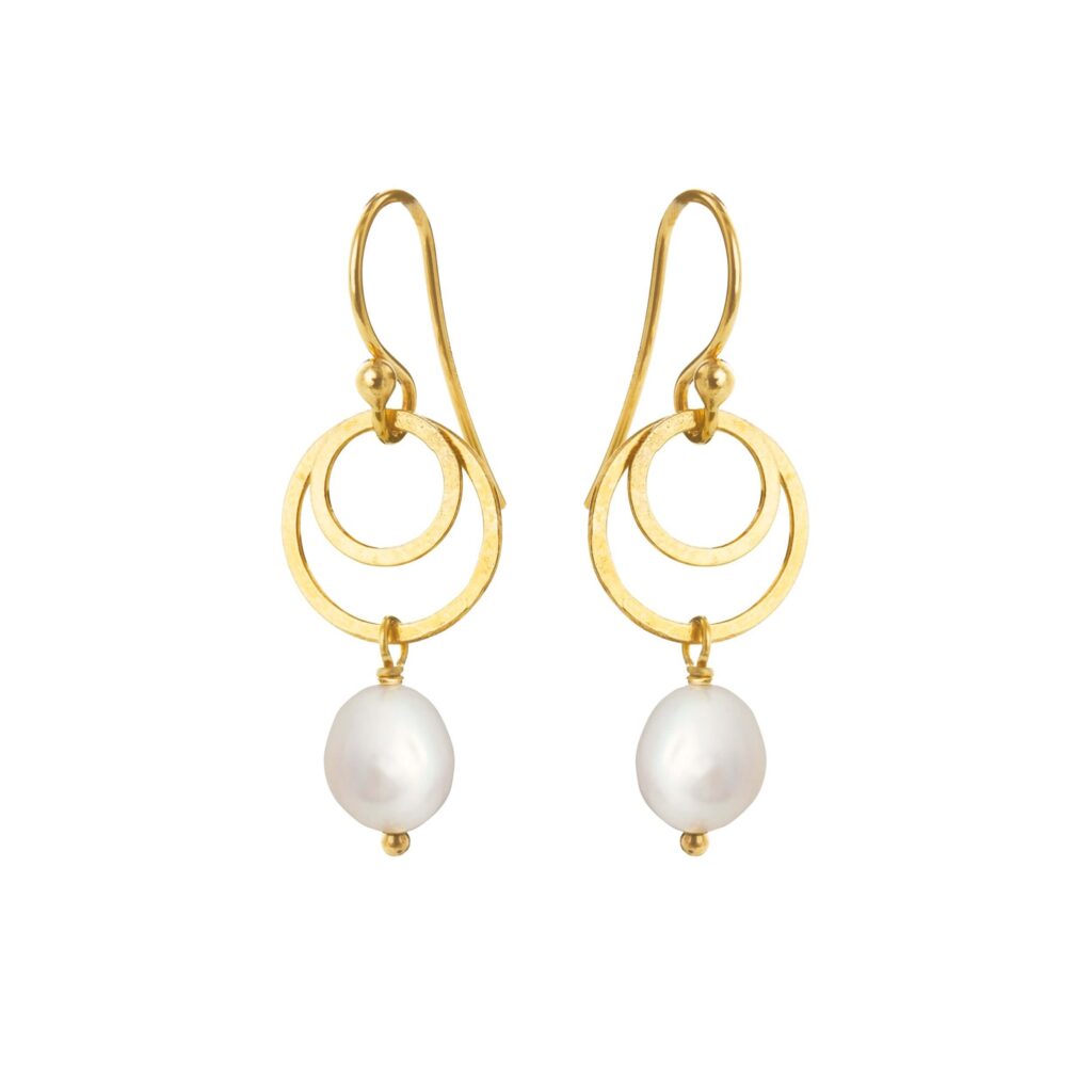 Jewellery gold plated silver earring, style number: 4007-2-900