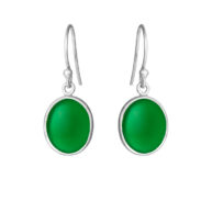 Earrings 4014 in Silver with Green agate