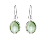 Earrings 4014 in Silver with Green quartz