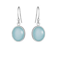 Earrings 4014 in Silver with Light blue crystal