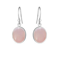 Earrings 4014 in Silver with Light pink crystal