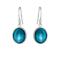 Earrings 4014 in Silver with London blue crystal