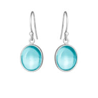 Earrings 4014 in Silver with Synthetic blue topaz