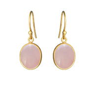 Earrings 4014 in Gold plated silver with Light pink crystal