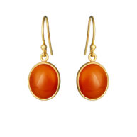 Earrings 4014 in Gold plated silver with Carnelian